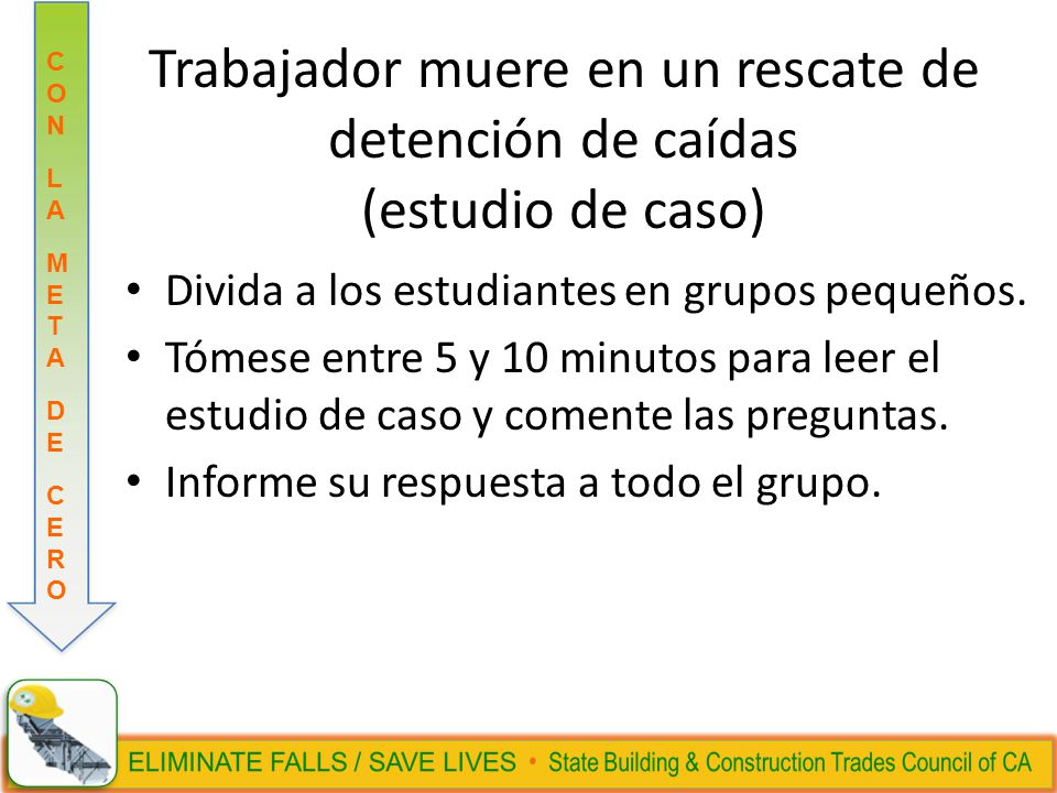 Trabajador muere en un rescate de detención de caídas (estudio de caso)
