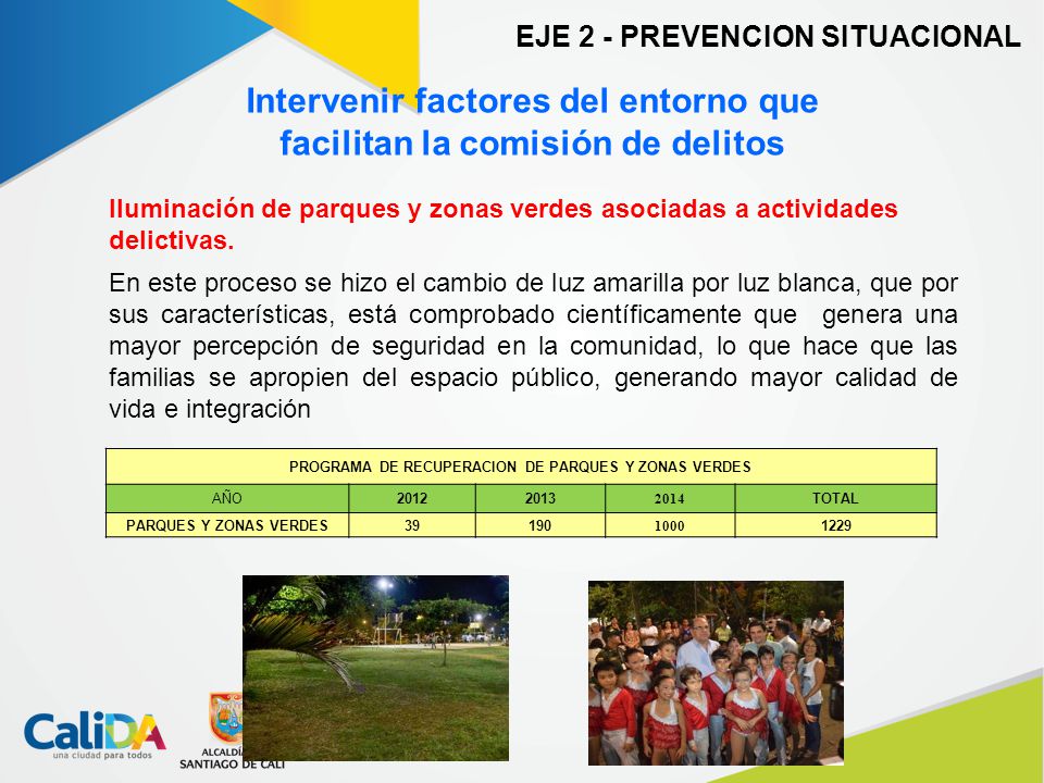 Intervenir factores del entorno que facilitan la comisión de delitos