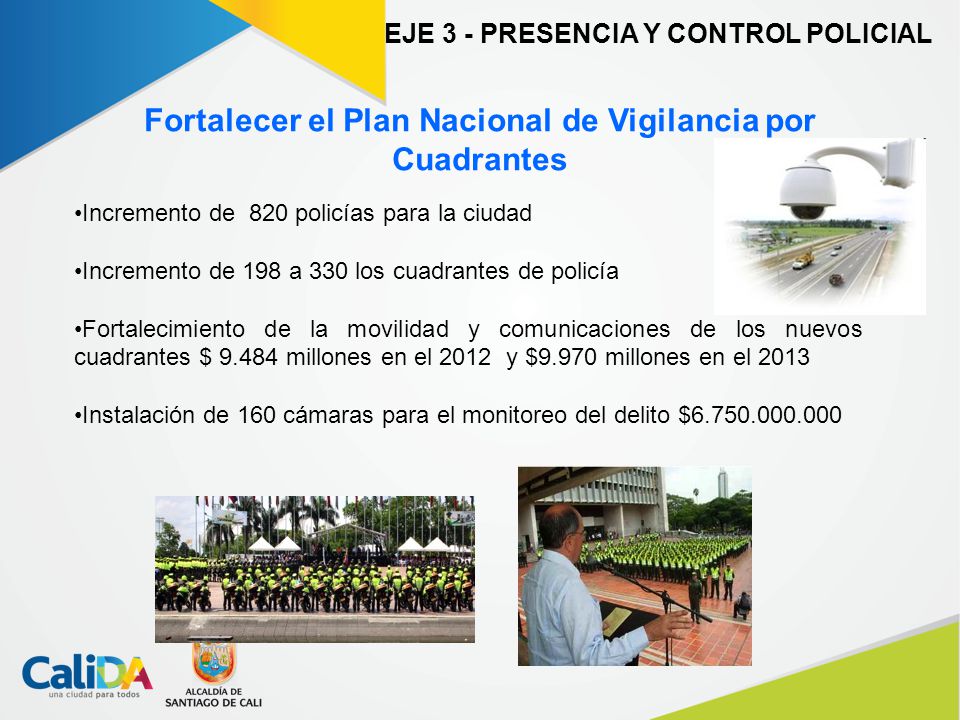 Fortalecer el Plan Nacional de Vigilancia por Cuadrantes