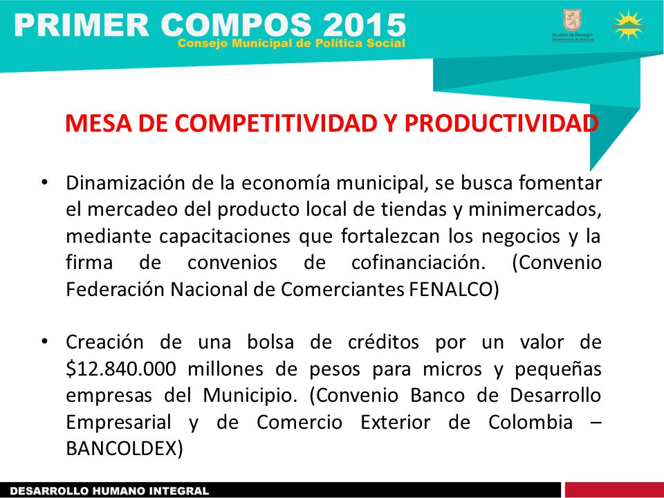 MESA DE COMPETITIVIDAD Y PRODUCTIVIDAD