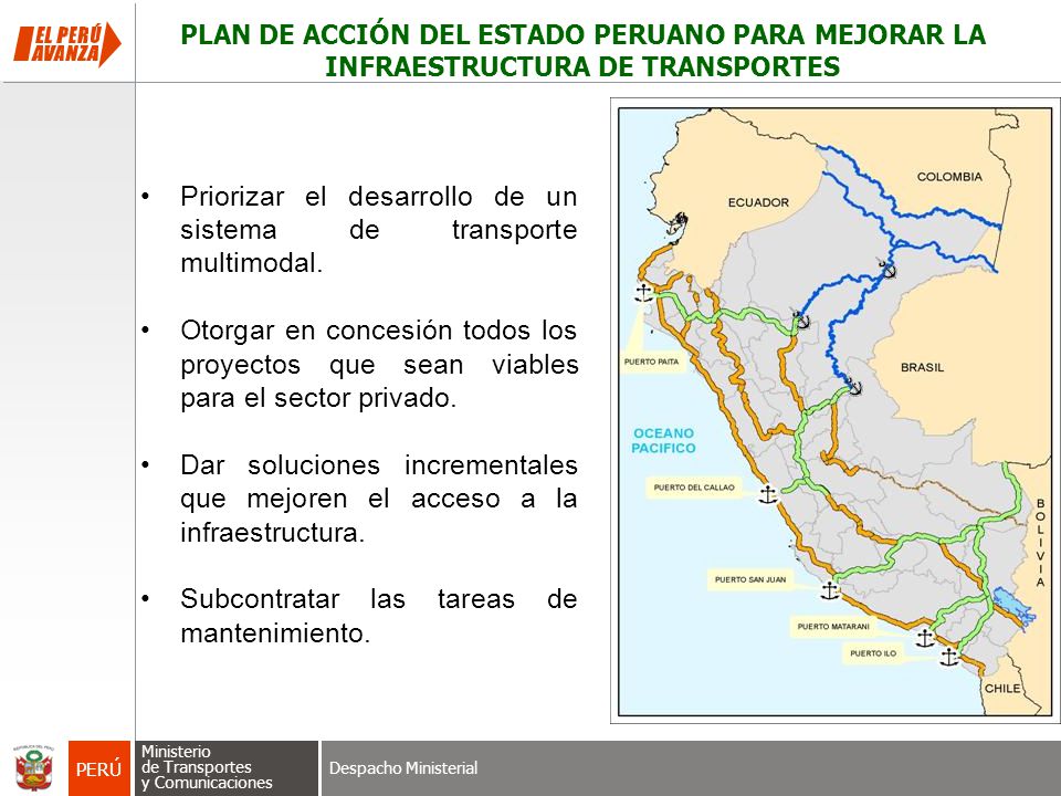 Priorizar el desarrollo de un sistema de transporte multimodal.