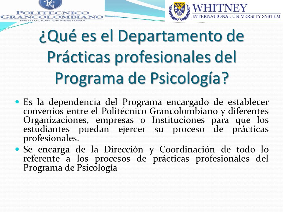 ¿Qué es el Departamento de Prácticas profesionales del Programa de Psicología