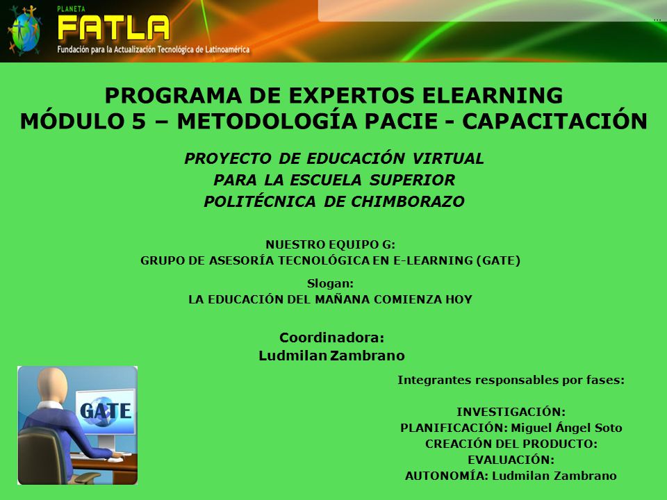 PROGRAMA DE EXPERTOS ELEARNING MÓDULO 5 – METODOLOGÍA PACIE - CAPACITACIÓN