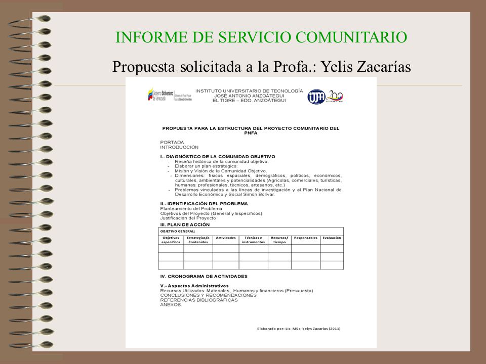 INFORME DE SERVICIO COMUNITARIO