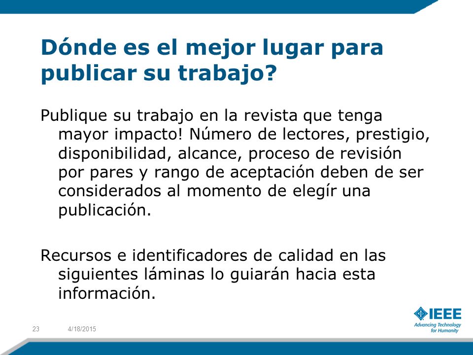 Dónde es el mejor lugar para publicar su trabajo