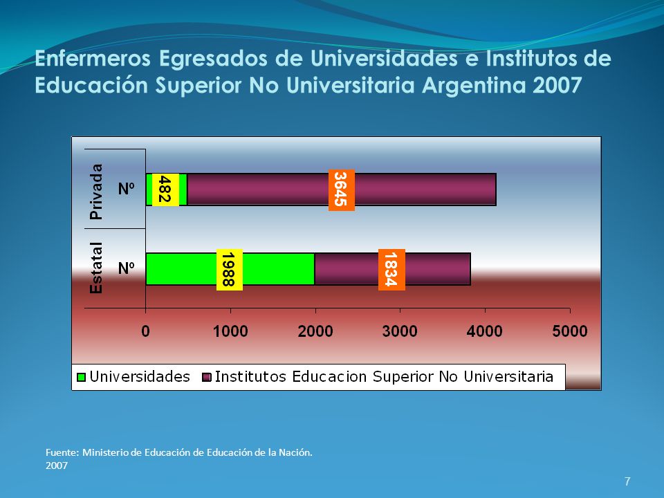 Enfermeros Egresados de Universidades e Institutos de Educación Superior No Universitaria Argentina 2007
