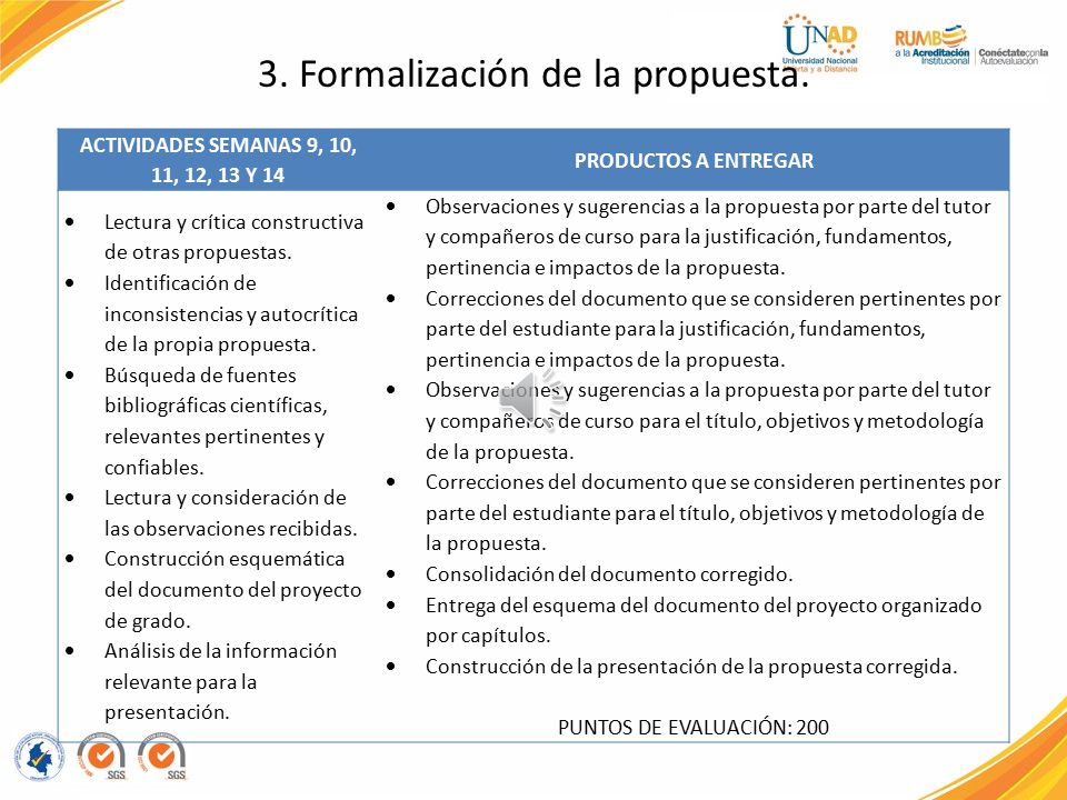 3. Formalización de la propuesta.