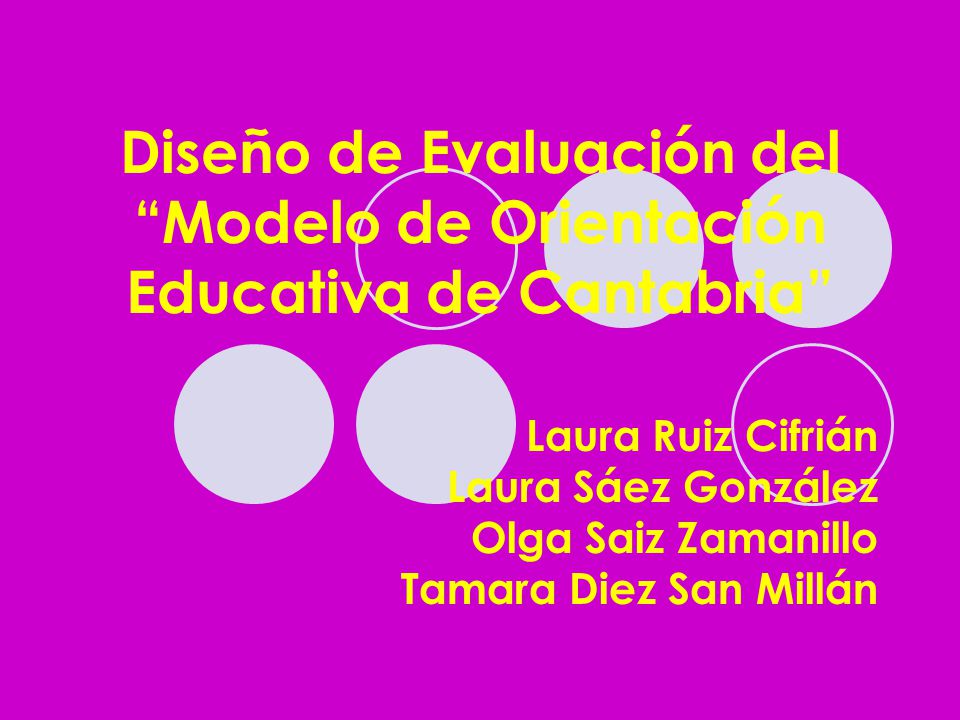 Diseño de Evaluación del Modelo de Orientación Educativa de Cantabria