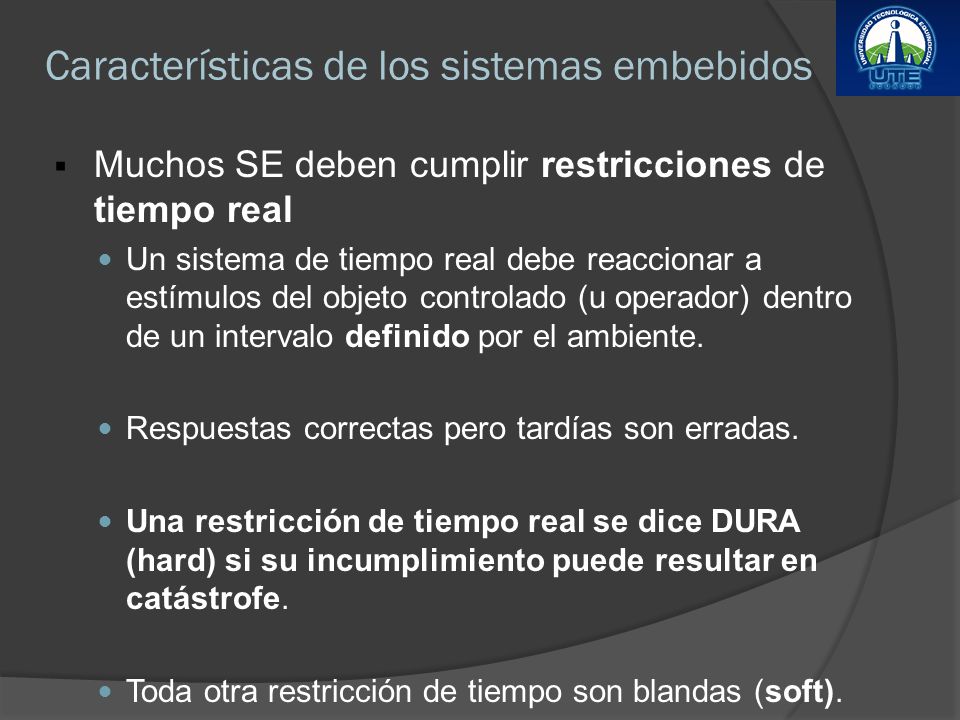 Características de los sistemas embebidos