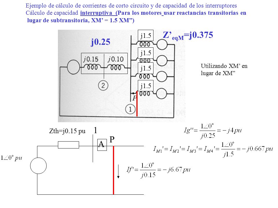 Z’eqM=j0.375 j P A j1.5 j1.5 j1.5 j1.5 Zth=j0.15 pu