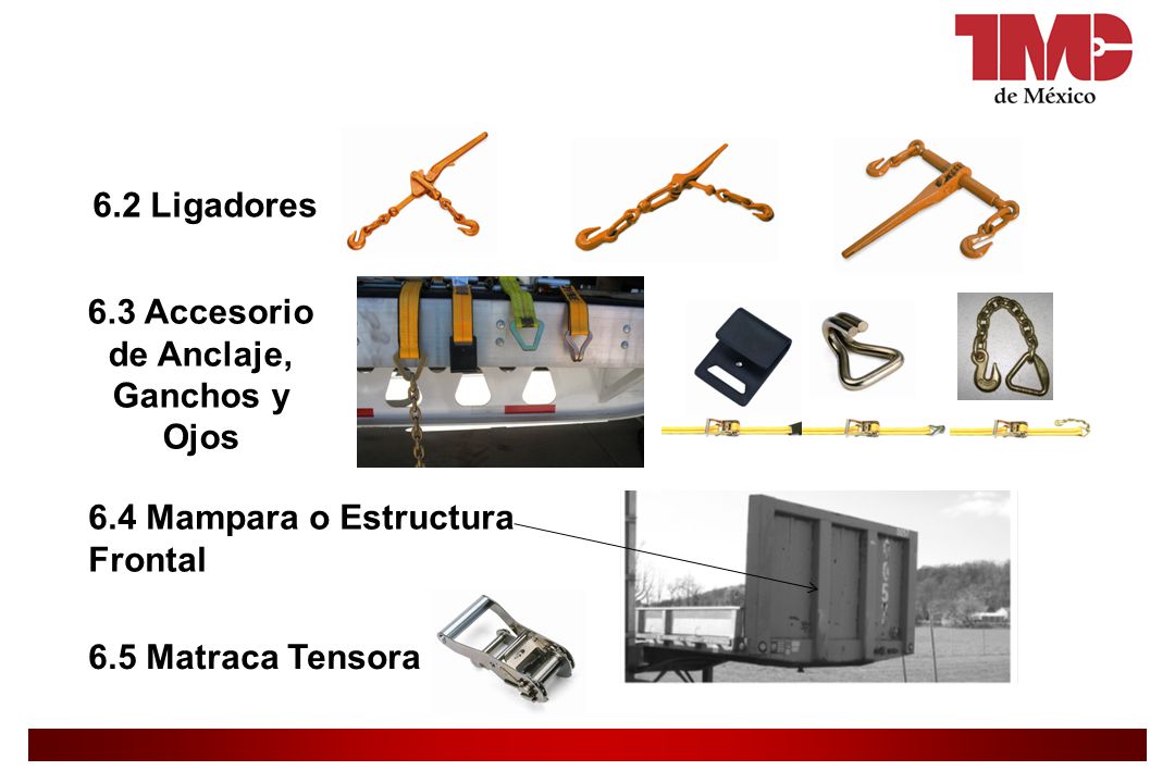 6.3 Accesorio de Anclaje, Ganchos y Ojos