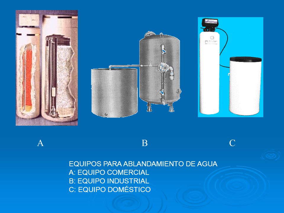 A B C EQUIPOS PARA ABLANDAMIENTO DE AGUA A: EQUIPO COMERCIAL