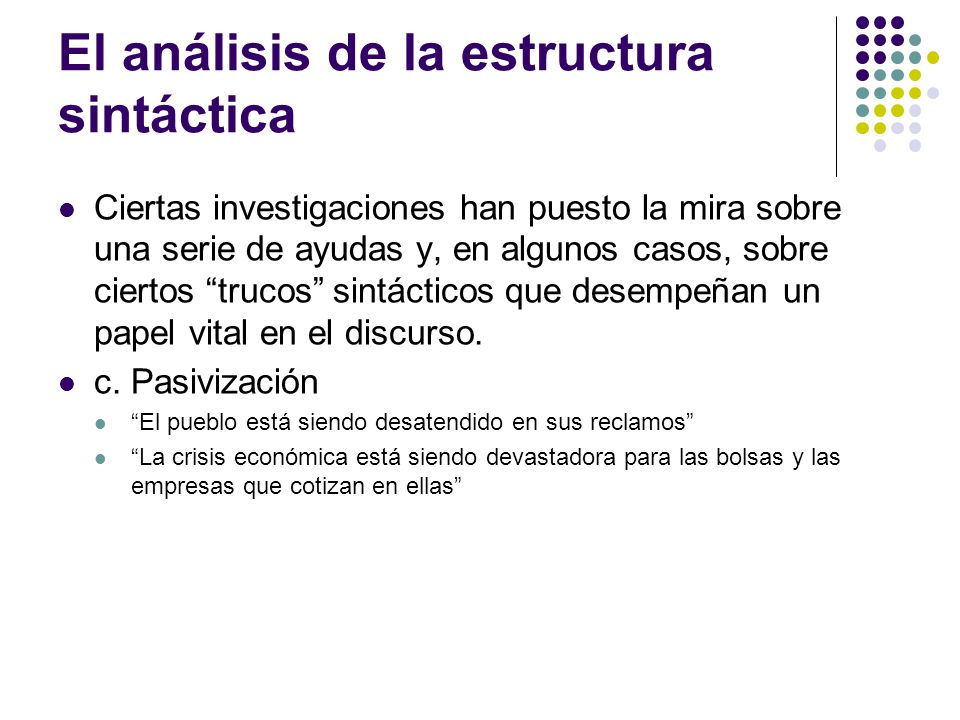 El análisis de la estructura sintáctica