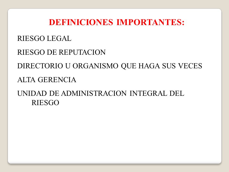 DEFINICIONES IMPORTANTES: