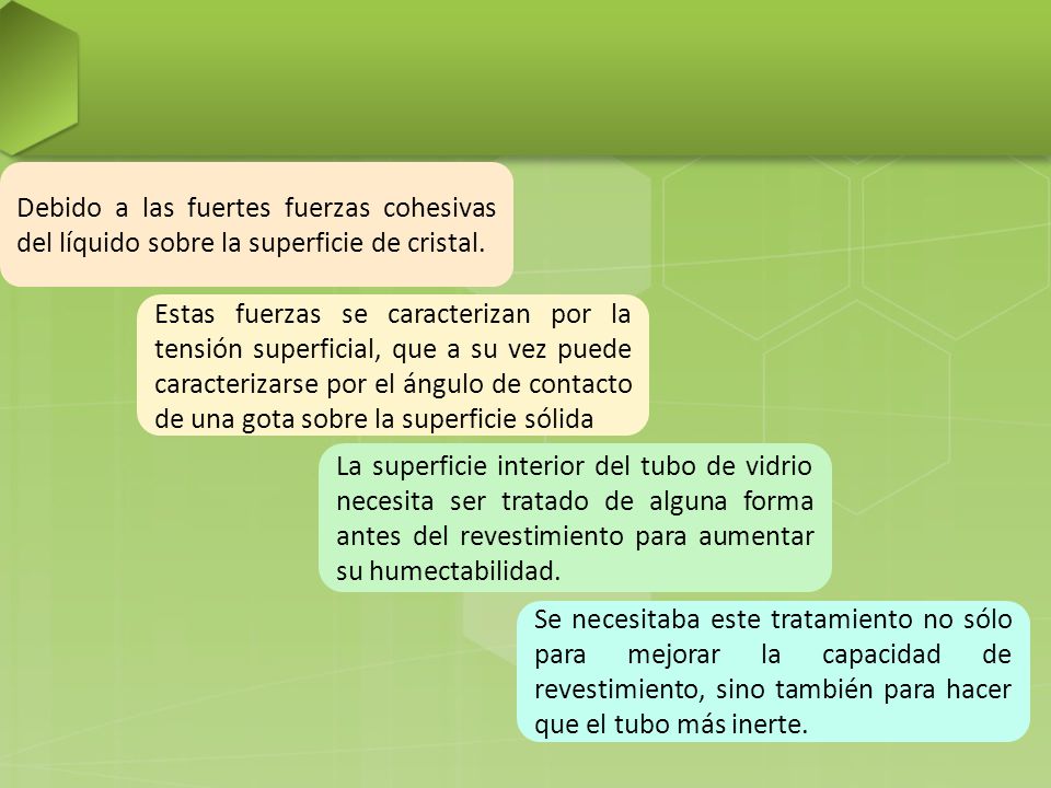 Debido a las fuertes fuerzas cohesivas del líquido sobre la superficie de cristal.