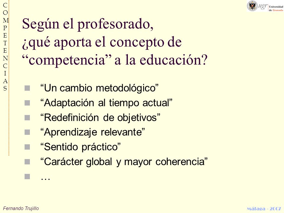 Según el profesorado, ¿qué aporta el concepto de competencia a la educación