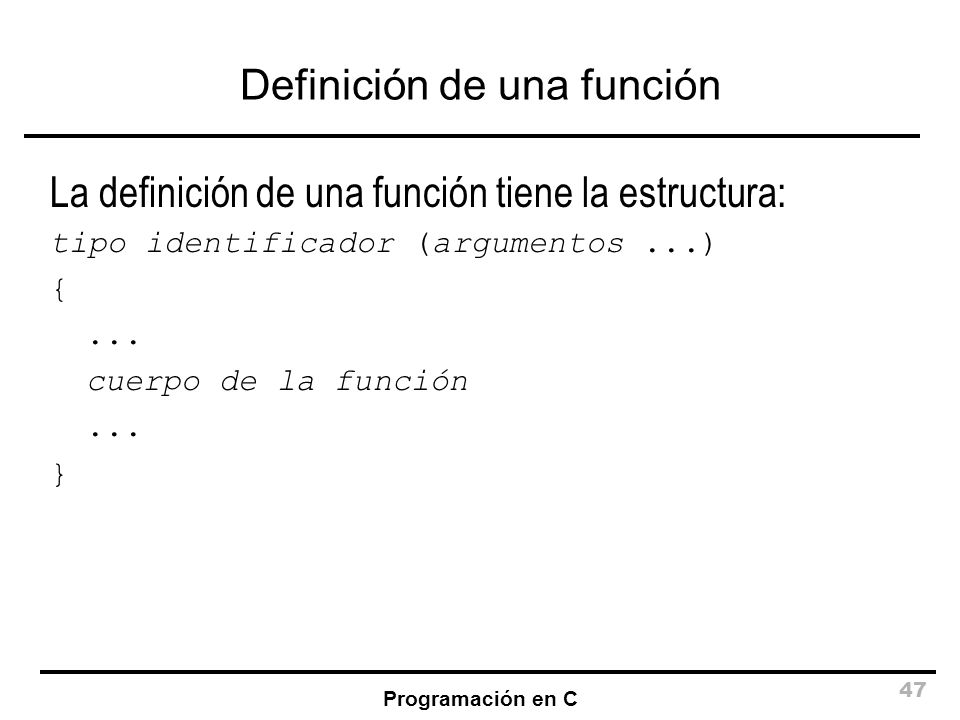 Definición de una función