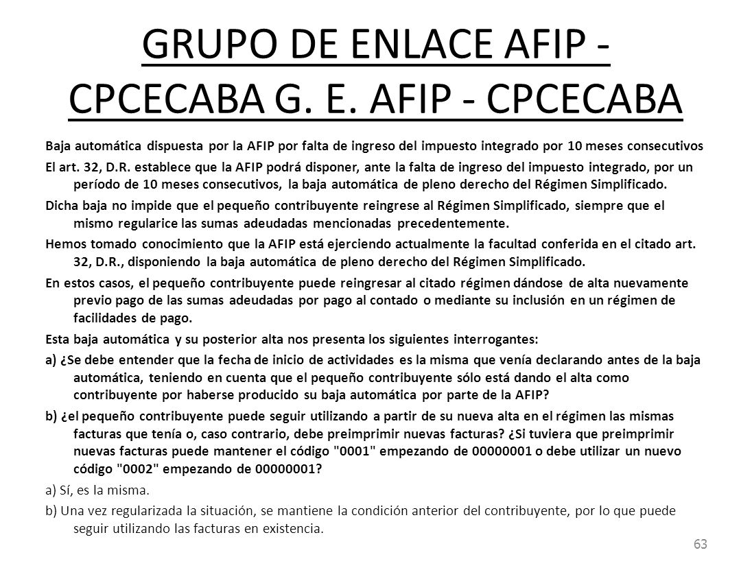 GRUPO DE ENLACE AFIP - CPCECABA G. E. AFIP - CPCECABA