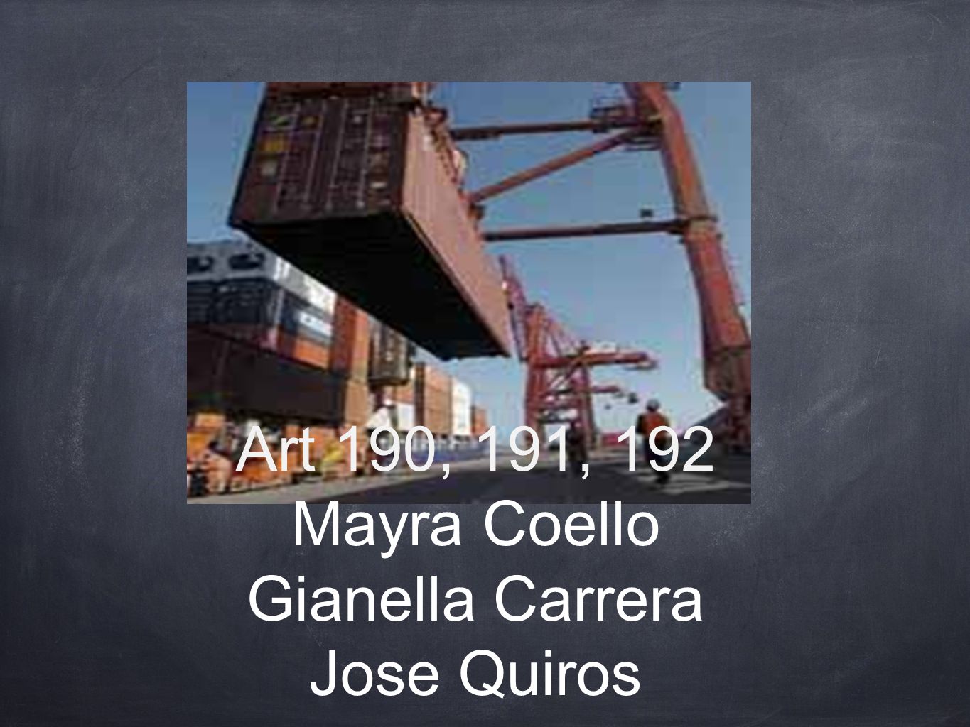 Art 190, 191, 192 Mayra Coello Gianella Carrera Jose Quiros
