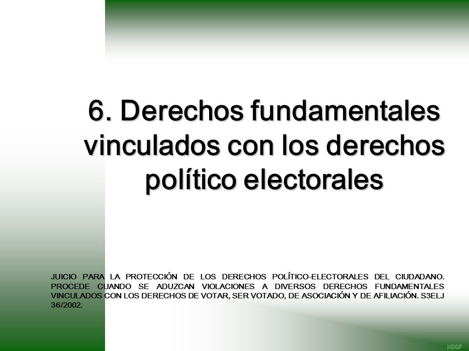 6. Derechos fundamentales vinculados con los derechos político electorales
