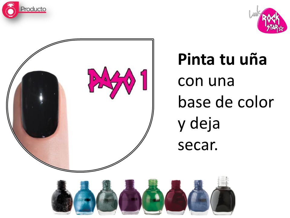 Pinta tu uña con una base de color y deja secar.
