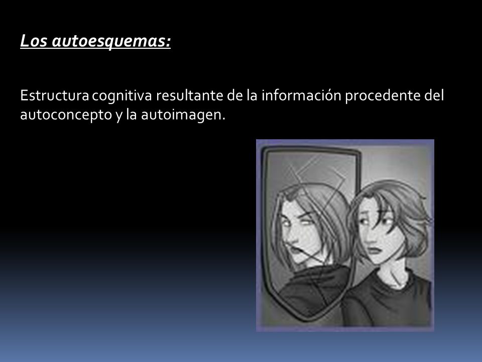 Los autoesquemas: Estructura cognitiva resultante de la información procedente del autoconcepto y la autoimagen.