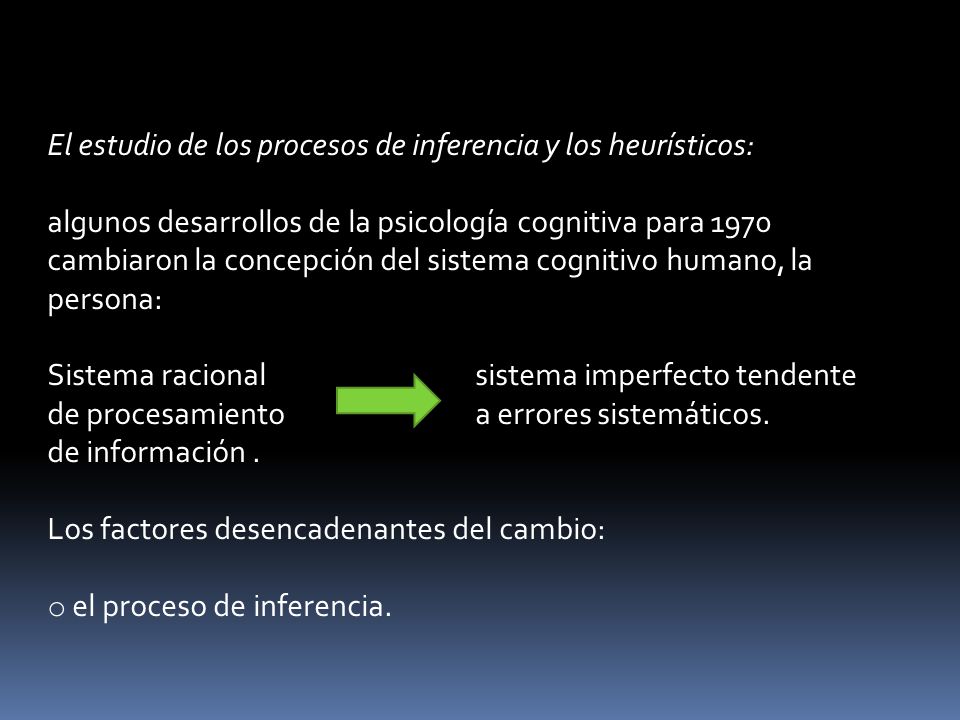 El estudio de los procesos de inferencia y los heurísticos: