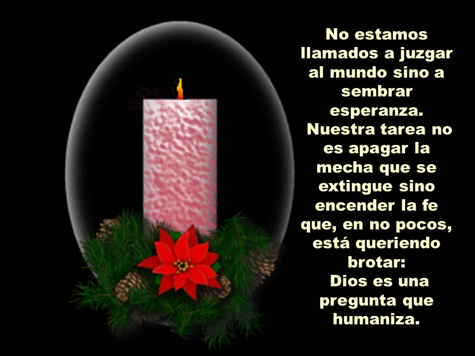 No estamos llamados a juzgar al mundo sino a sembrar esperanza.