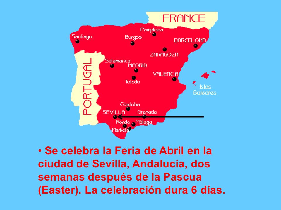 Se celebra la Feria de Abril en la ciudad de Sevilla, Andalucia, dos semanas después de la Pascua (Easter).