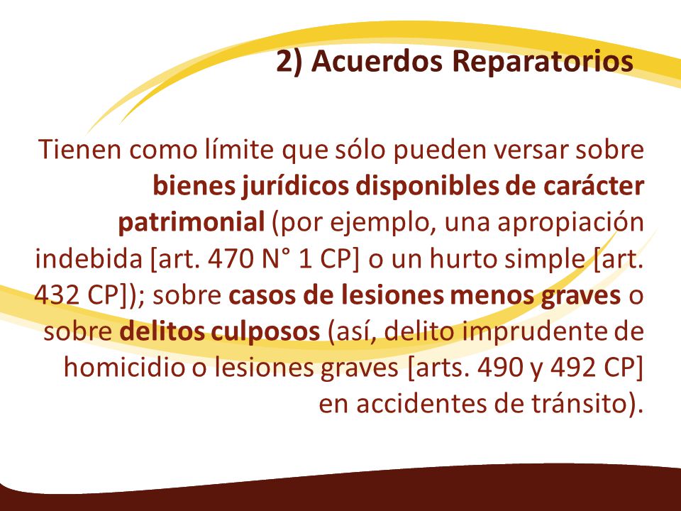 2) Acuerdos Reparatorios