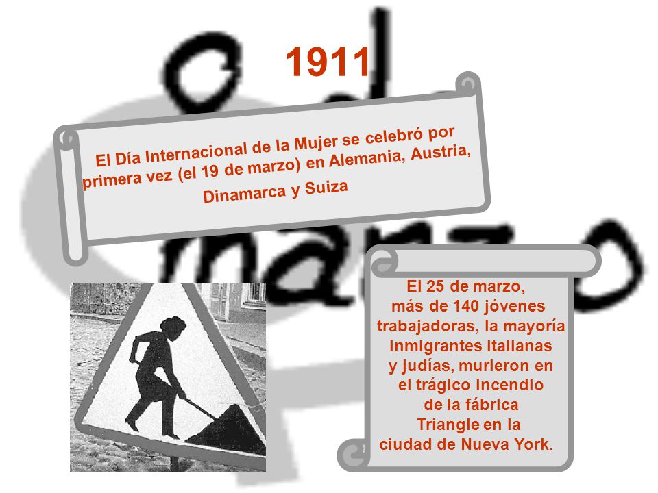 1911 El Día Internacional de la Mujer se celebró por