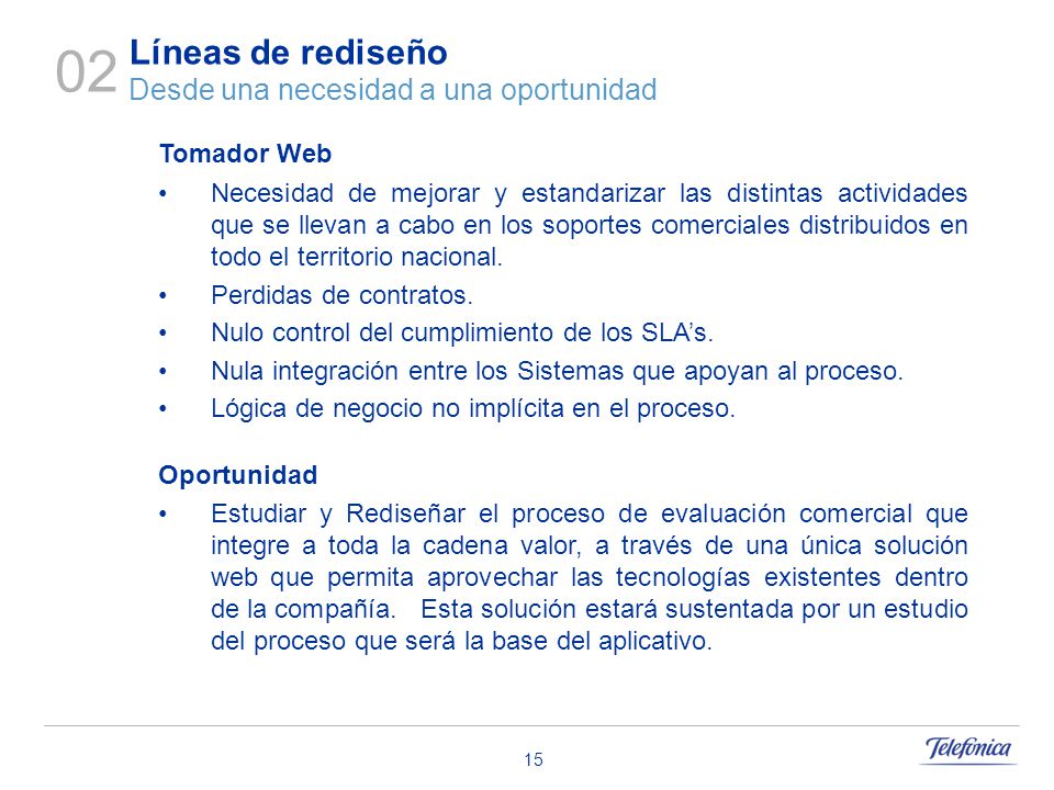 02 Líneas de rediseño Desde una necesidad a una oportunidad