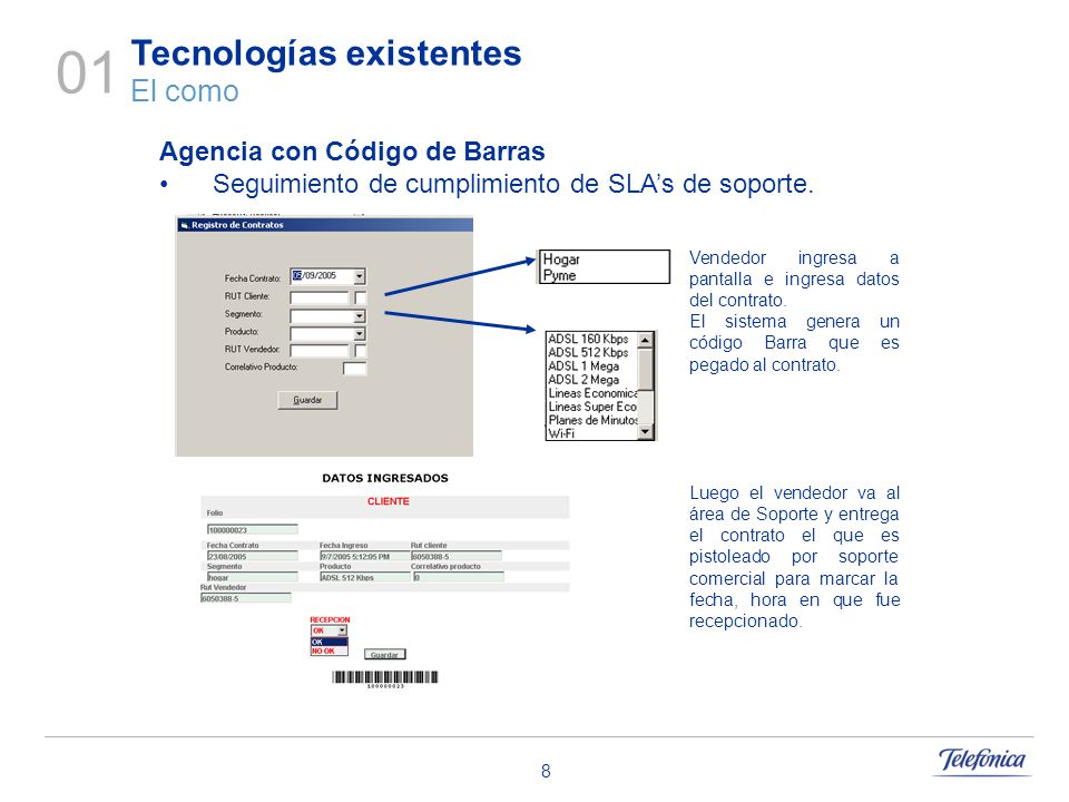 01 Tecnologías existentes El como Agencia con Código de Barras