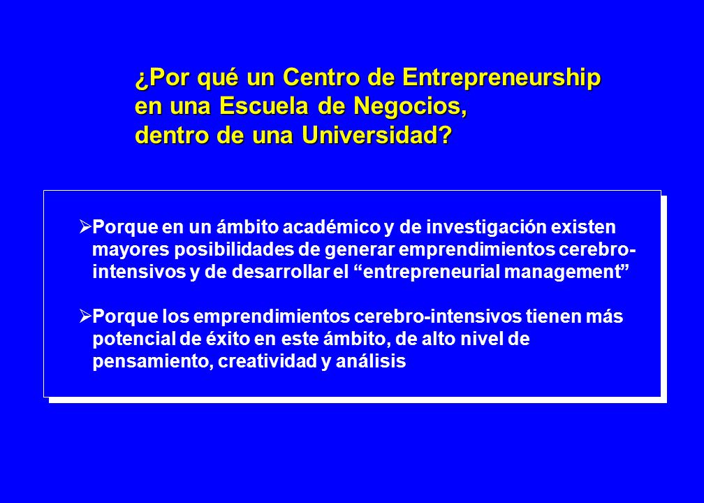 EL CENTRO DE ENTREPRENEURSHIP del IAE Una iniciativa emprendedora