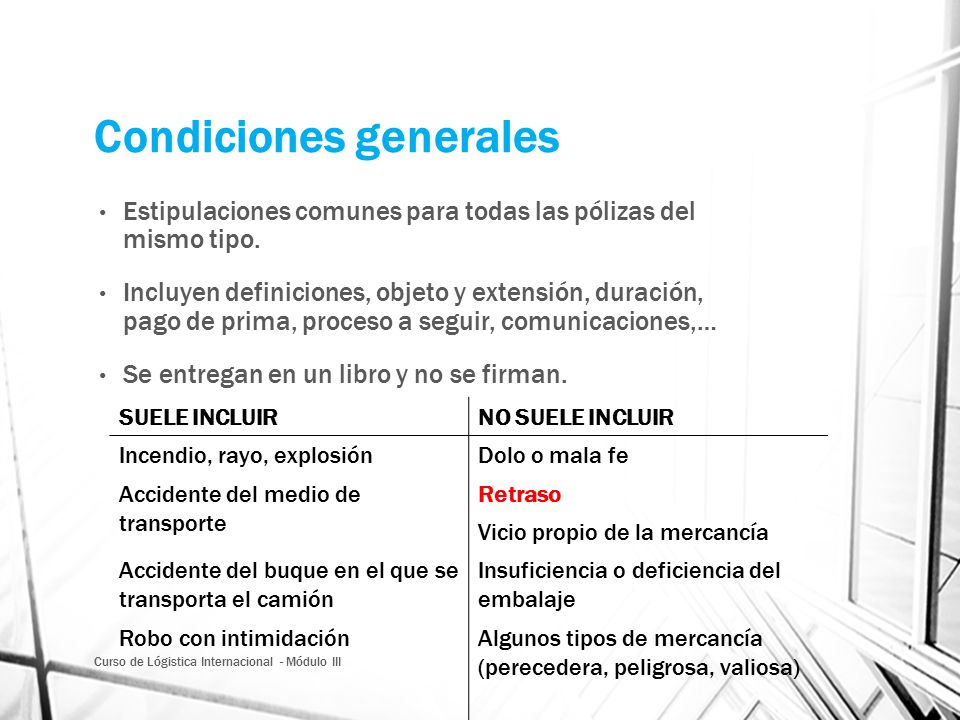 Condiciones generales
