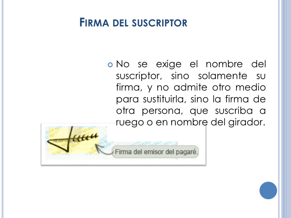 Firma del suscriptor