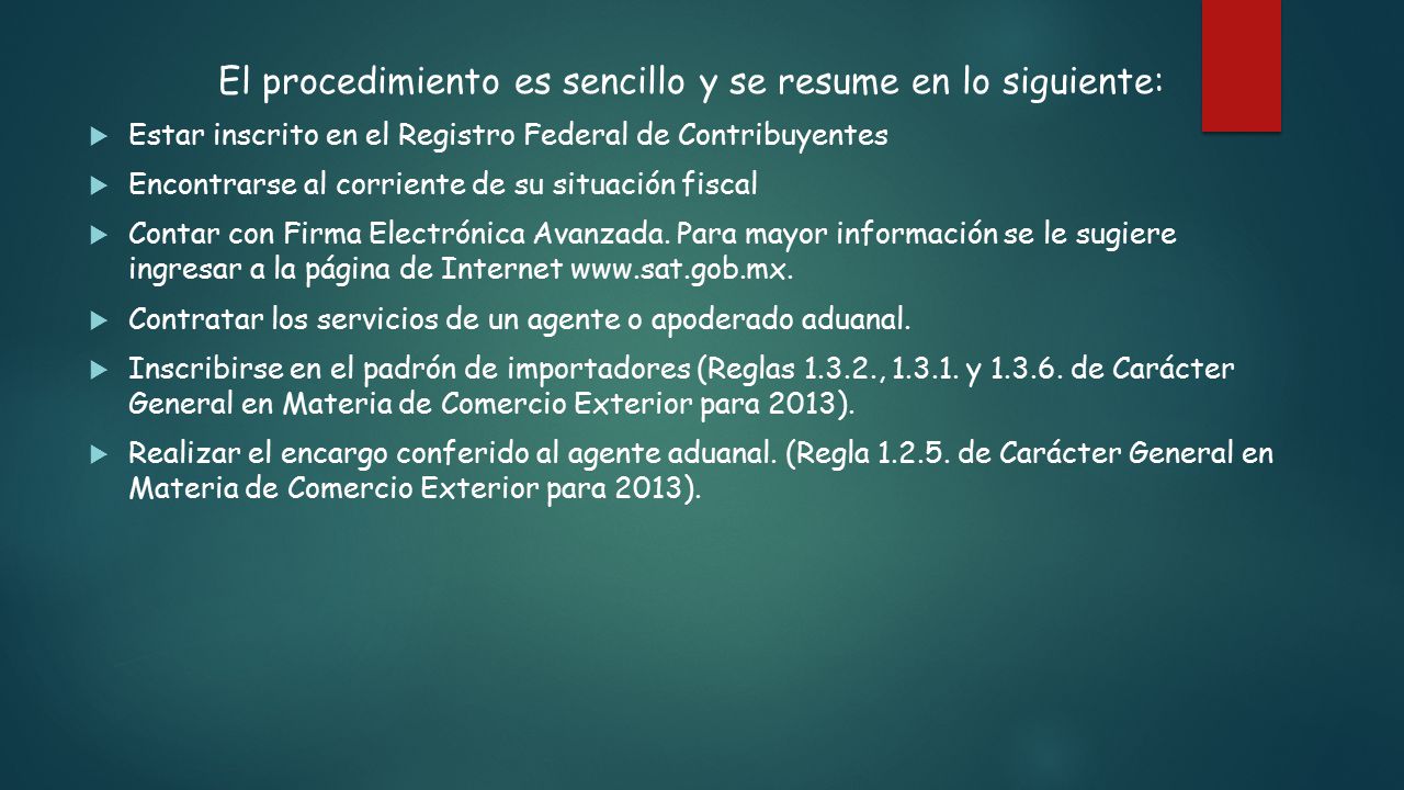 El procedimiento es sencillo y se resume en lo siguiente: