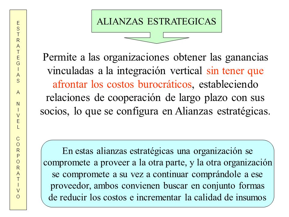 E S. T. R. A. G. I. N. V. L. C. O. P. ALIANZAS ESTRATEGICAS.