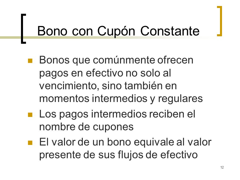 Bono con Cupón Constante