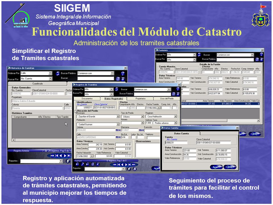 Funcionalidades del Módulo de Catastro Administración de los tramites catastrales