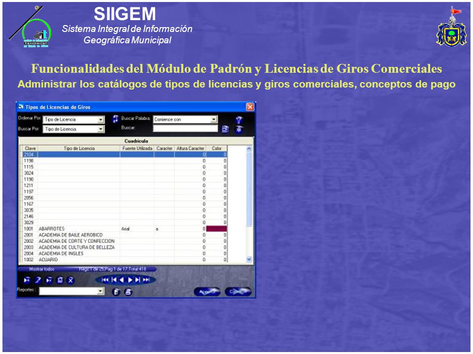 Funcionalidades del Módulo de Padrón y Licencias de Giros Comerciales