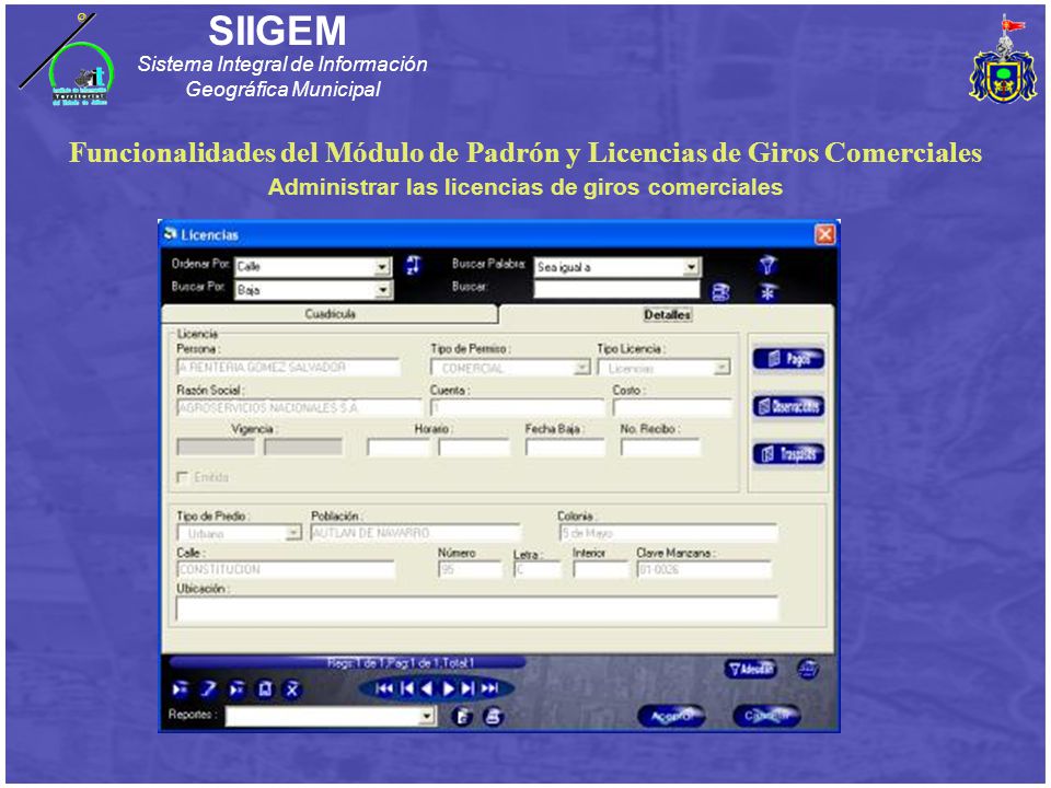 Funcionalidades del Módulo de Padrón y Licencias de Giros Comerciales