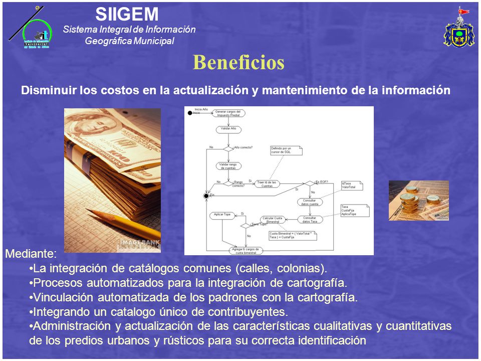 Beneficios Disminuir los costos en la actualización y mantenimiento de la información.