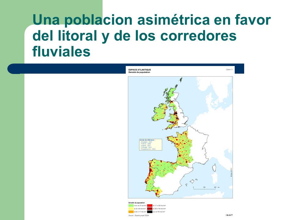 Una poblacion asimétrica en favor del litoral y de los corredores fluviales