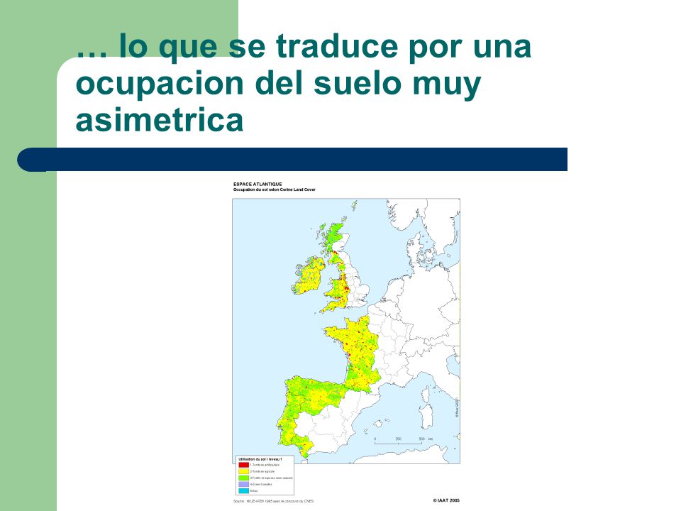 … lo que se traduce por una ocupacion del suelo muy asimetrica