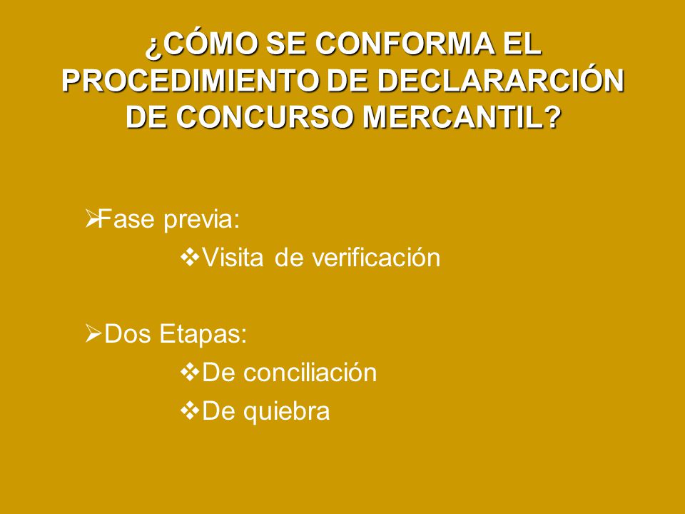 ¿CÓMO SE CONFORMA EL PROCEDIMIENTO DE DECLARARCIÓN DE CONCURSO MERCANTIL