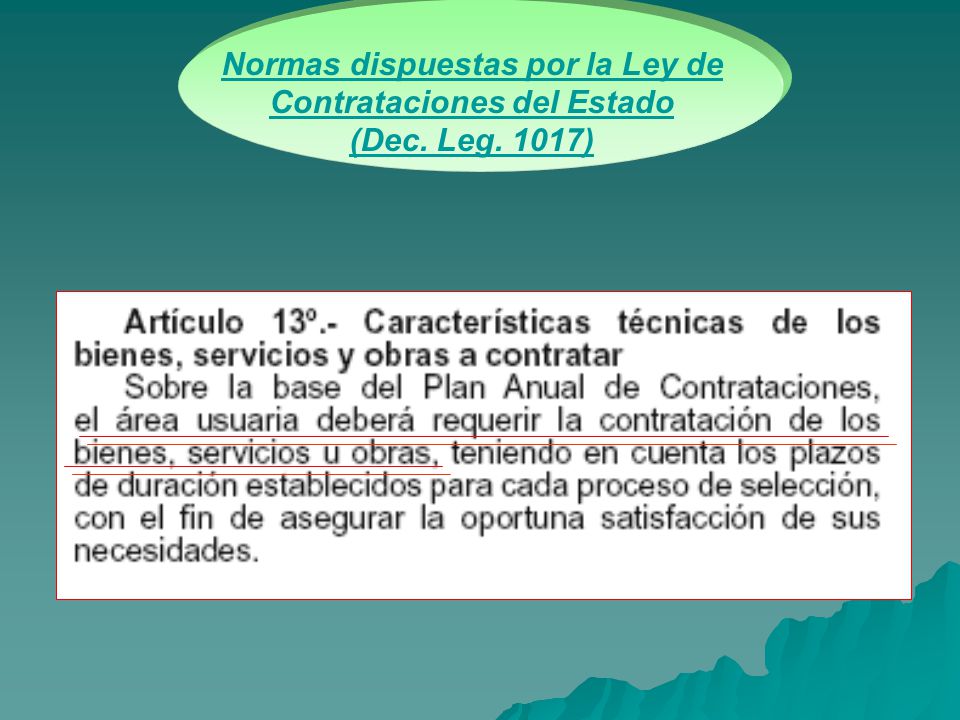 Normas dispuestas por la Ley de Contrataciones del Estado