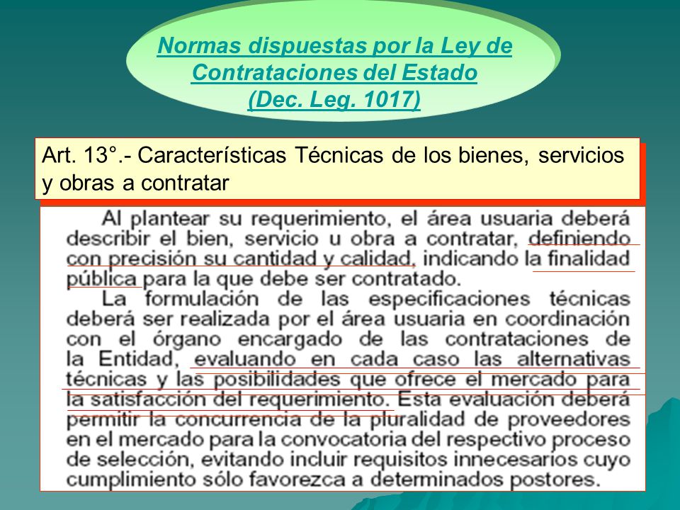 Normas dispuestas por la Ley de Contrataciones del Estado