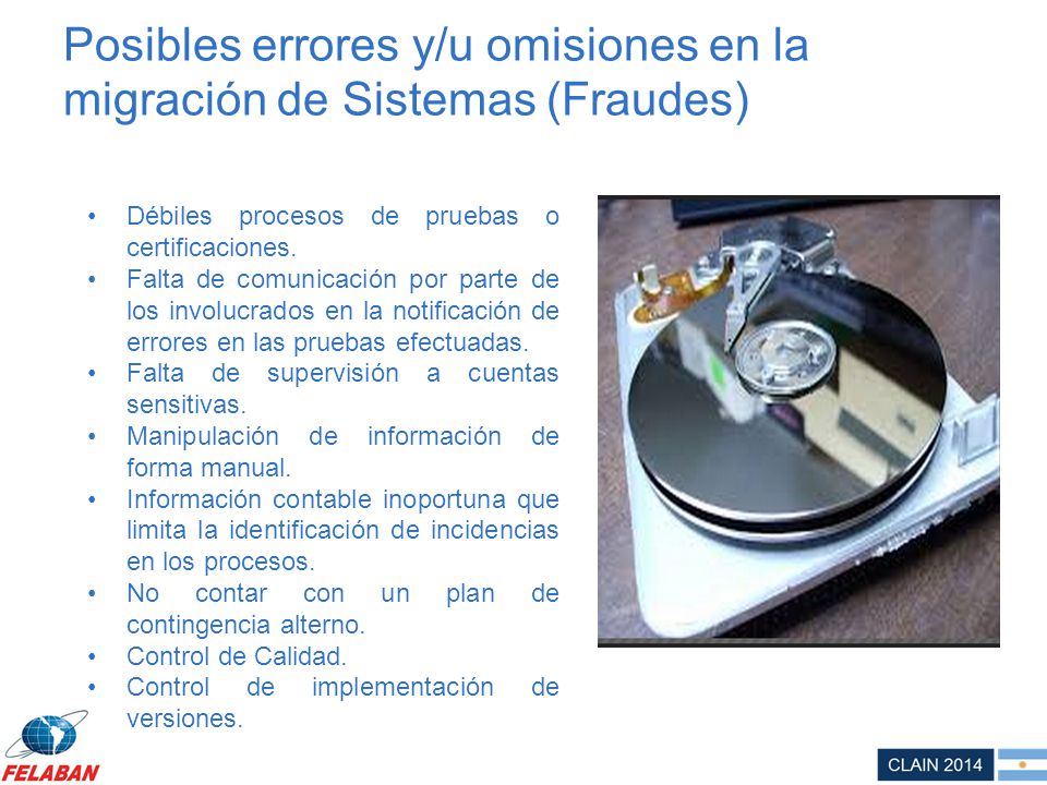 Posibles errores y/u omisiones en la migración de Sistemas (Fraudes)
