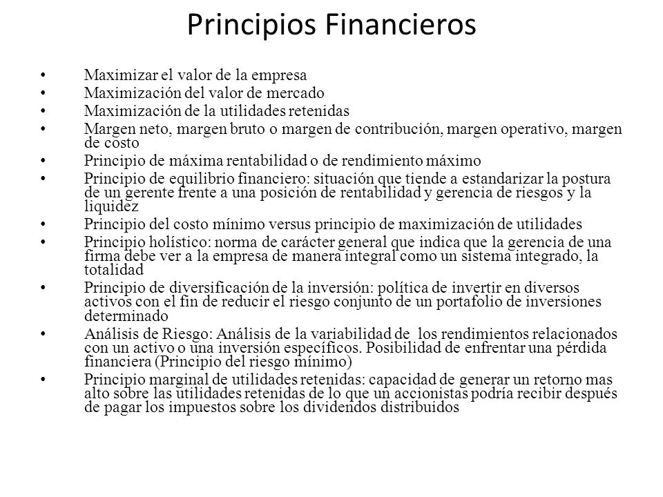 Principios Financieros